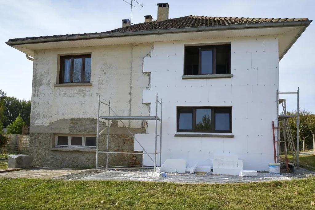 Maison des années 60 en cours d'isolation
