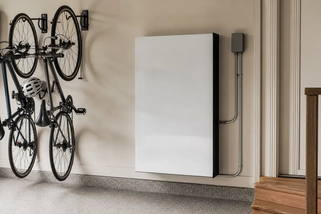 Batterie solaire dans un garage